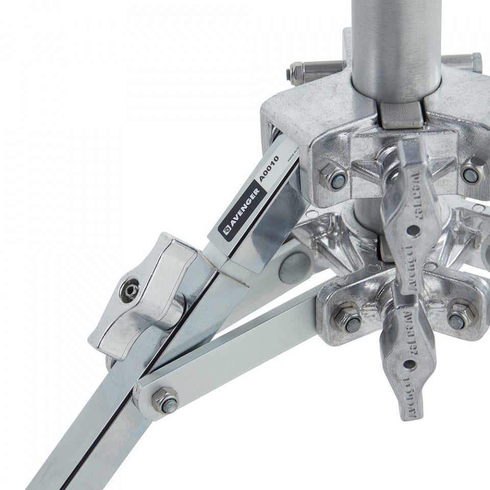 Pied Avenger Baby 10, base en acier, montants en aluminium, argent, 100 cm/39,4 po