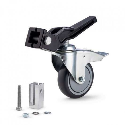 Avenger Jeu de 3 Roues Freinées Compatible avec 20mmx20mm & 25mmx25mm Noir