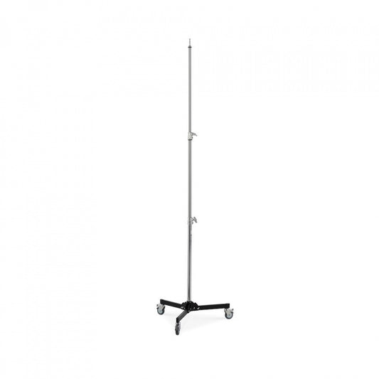 Pied surbaissé à roulettes Avenger Baby 170 cm/67,2 po, base en acier chromé, montants en aluminium