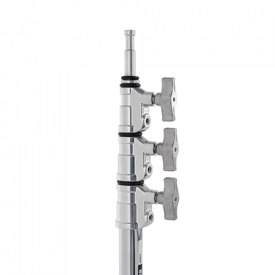 Pied surbaissé à roulettes Avenger Baby 330 cm/130 po, acier chromé et aluminium