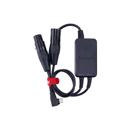 Adaptateur d'entrée et de sortie Aputure Active USB-C vers DMX 5 broches pour MT Pro, MC Pro et INFINIBAR