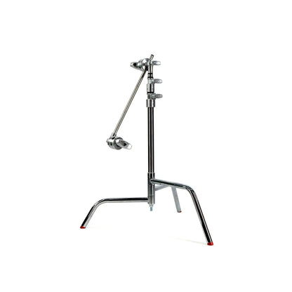 Matthews 20" Double Riser Spring Loaded Folding C-Stand w/Grip Head & Arm Chrome