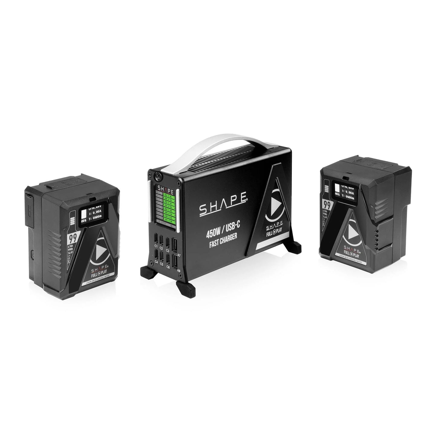 Kit de charge rapide SHAPE USB-C avec 2 batteries Mini V-Mount de 99 Wh