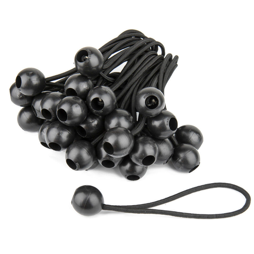 Kupo 6in Heavy Duty Black Ball Bungees (50pce)