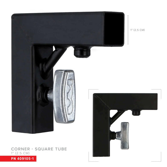 Coin pour tube carré de 1" - Profil bas
